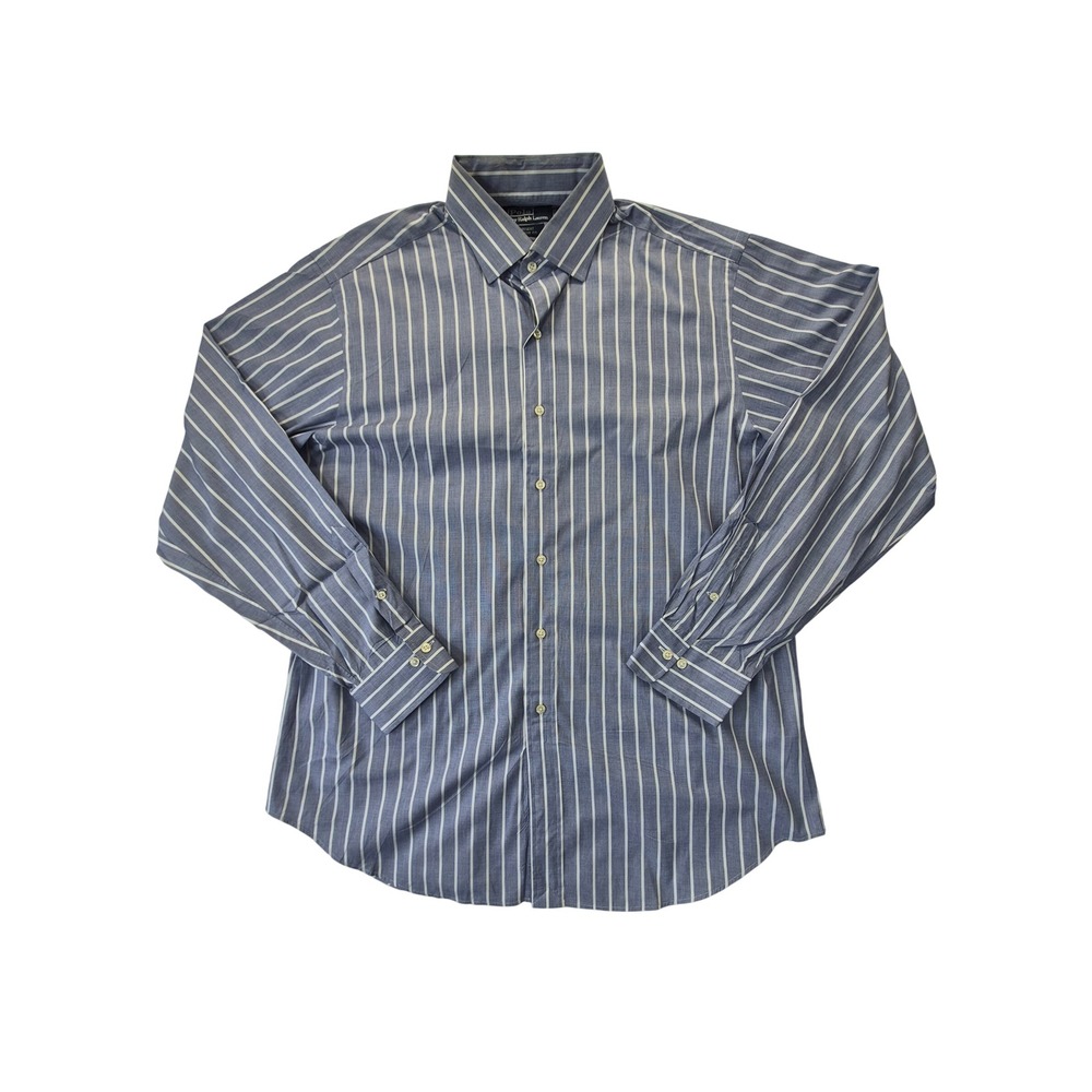 Polo Ralph Lauren Regent Classic Fit Dress Shirt Mens 17 XL Blue White Stripe